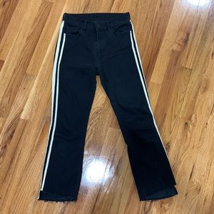MOTHER classic black jeans with white strip size 26